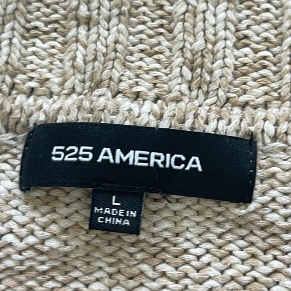 525 America Asymmetrical Neutral Colorblock Cotton Sweater Size Large - Picture 2 of 8